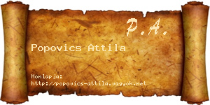 Popovics Attila névjegykártya
