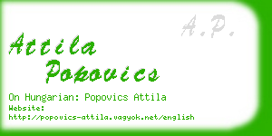 attila popovics business card